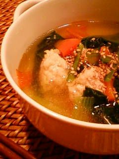 小松菜と鶏だんごのスープ-レシピのメイン写真
