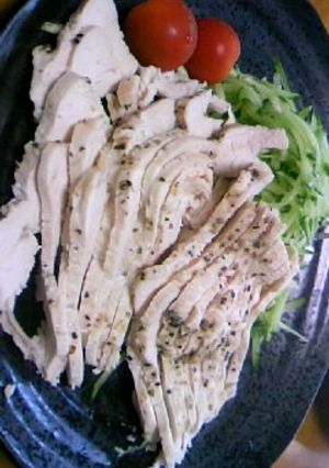 レンジで早業ヘルシー蒸し鶏-レシピのメイン写真