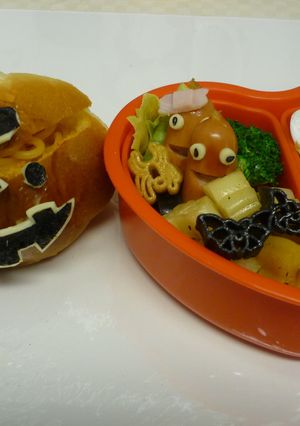 ☆ハロウィン☆かぼちゃおばけのお弁当♪-レシピのメイン写真