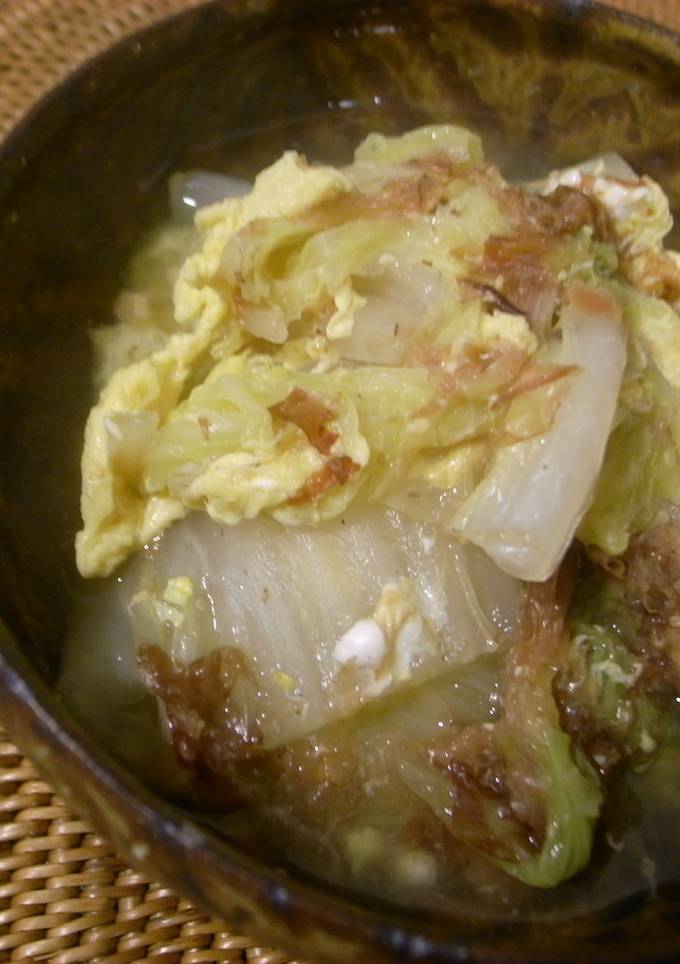 ☆簡単和食☆白菜のふわふわたまご閉じ煮-レシピのメイン写真
