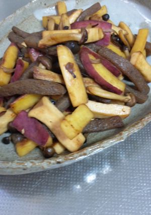 きのこんにゃくとおさつのきんぴら-レシピのメイン写真