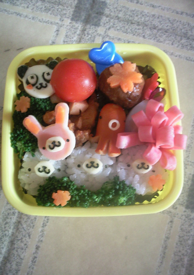 キャラ弁　３連ごまちゃん☆１才用-レシピのメイン写真