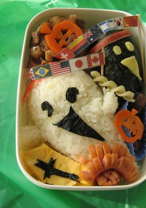 時々　キャラ弁♪　ハロウィンおばけ運動会-レシピのメイン写真