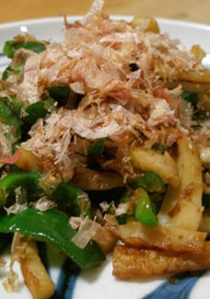 ピーマンちくわ麺つゆ炒め　お弁当のおかず-レシピのメイン写真