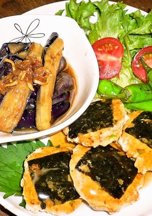 鶏つくねハンバーグの磯辺焼き♪-レシピのメイン写真