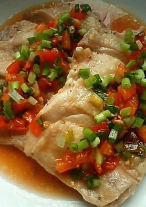 レンジで簡単☆鶏の酒蒸し〜中華風ｿｰｽ〜-レシピのメイン写真