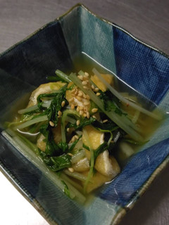 水菜と油揚げのゆず煮びたし-レシピのメイン写真