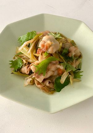 レンジでたっぷりねぎと豚バラ蒸し-レシピのメイン写真