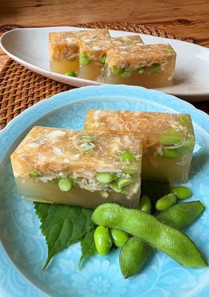 枝豆と卵の寒天寄せ-レシピのメイン写真