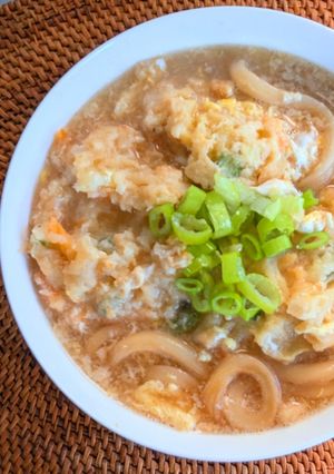 かき揚げ卵うどん-レシピのメイン写真