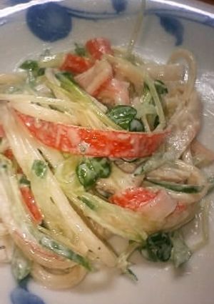 かにかま＆胡瓜＆カイワレのスパサラダ-レシピのメイン写真