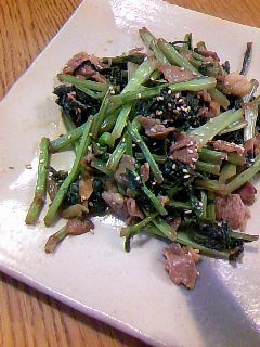 かぶの葉と豚肉のごま炒め-レシピのメイン写真