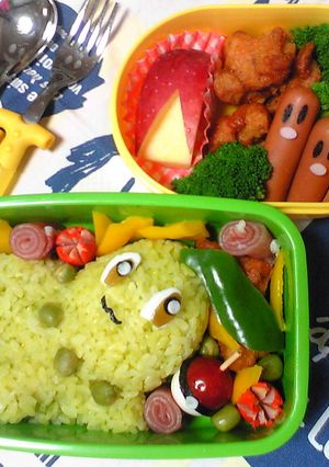 キャラ弁 ポケモン チコリータとデイグダ-レシピのメイン写真