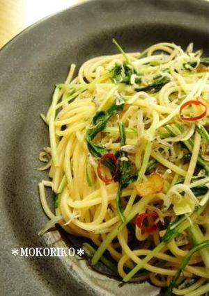 ★じゃこと水菜のぺペロンチーノ★-レシピのメイン写真