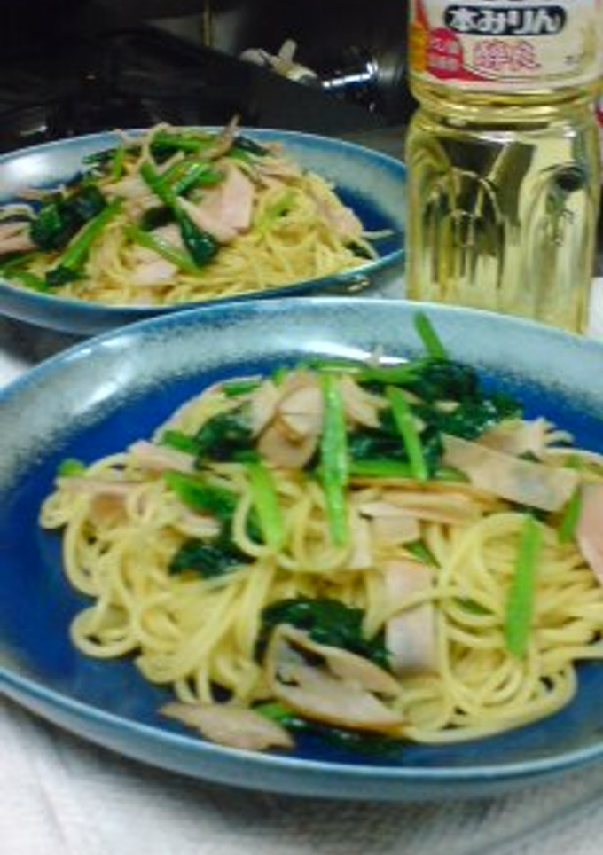 ほうれんそうとハムの和風パスタ-レシピのメイン写真