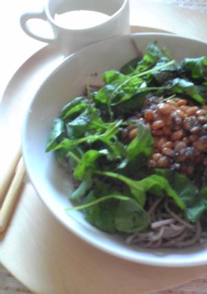 ルッコラと納豆のごまサラダ蕎麦-レシピのメイン写真
