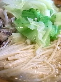 あさりと豚バラのシンプル鍋・柚子胡椒添え-レシピのメイン写真