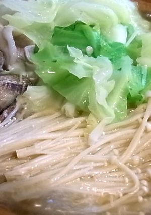 あさりと豚バラのシンプル鍋・柚子胡椒添え-レシピのメイン写真