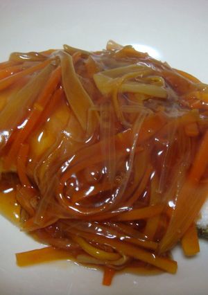 にんじん克服☆白身魚の甘酢あんかけ-レシピのメイン写真