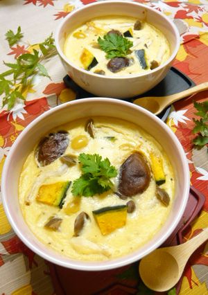 秋の豆腐蒸し♪クリームシチュー風味-レシピのメイン写真