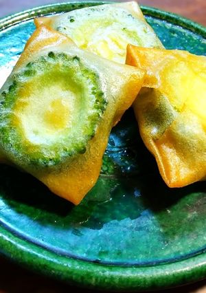 簡単なおつまみ 種ごとゴーヤの一口春巻-レシピのメイン写真