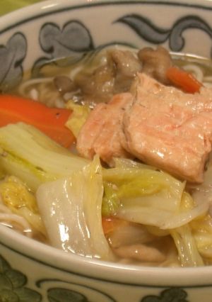 秋鮭の黒コショウ炒めのせタン麺-レシピのメイン写真