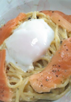 きのことｻｰﾓﾝのﾁｰｽﾞｸﾘｰﾑｽﾊﾟ-レシピのメイン写真