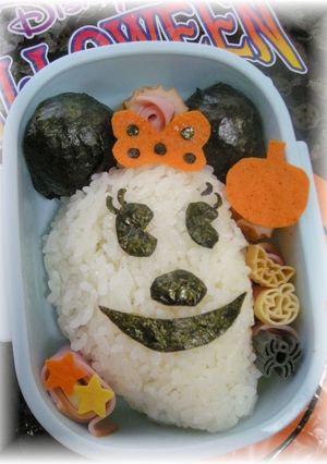 キャラ弁★ハロウィン♬ミニーちゃんおばけ-レシピのメイン写真