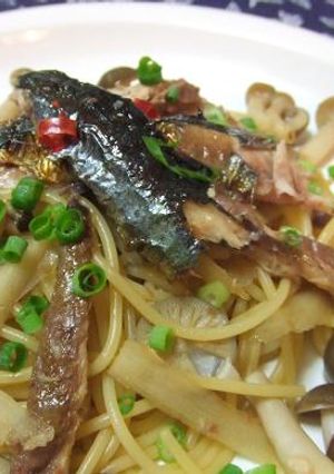 さんま&きのこの秋パスタ♪低カロ・の巻-レシピのメイン写真