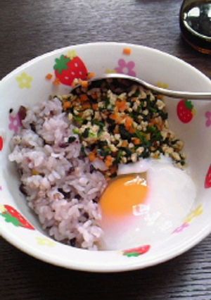 人参ほうれん草鶏のカロテン温玉丼-レシピのメイン写真