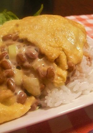 絶品✩我が家の納豆オムレツ丼✦✦-レシピのメイン写真