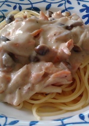 シャケ&きのこの豆乳クリームスパ☆-レシピのメイン写真