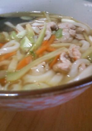 生姜焼きとキンピラの残り物うどん-レシピのメイン写真