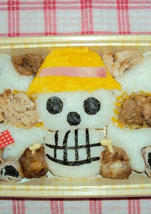 ワンピース海賊旗弁当　ルフィーｖｅｒ.-レシピのメイン写真