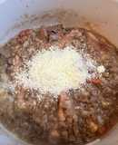 ヒュメドポワソン鯖缶もち麦チーズリゾット