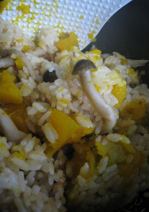 ♪かぼちゃしめじ炊き込みご飯♪-レシピのメイン写真