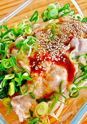 【ダイエット飯】レンチン豚肉もやしえのき-レシピのメイン写真
