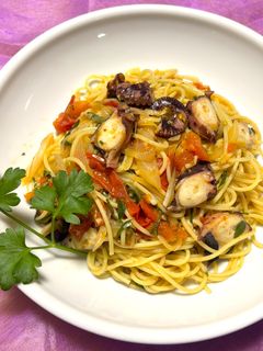 【4月】トマトと島だこのパスタ-レシピのメイン写真