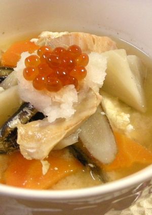 焼干しで☆秋鮭と根菜の食べるお味噌汁-レシピのメイン写真