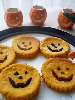 ハロウィン「かぼちゃのチーズケーキ」-レシピのメイン写真