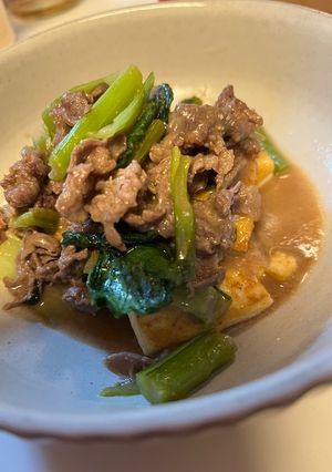 調味料2つ!牛肉と豆腐と小松菜のみそ煮🎵-レシピのメイン写真