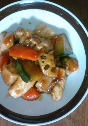 レンコンと鶏肉の炒め物-レシピのメイン写真