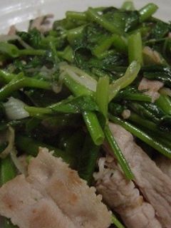 シャキシャキ食感☆豚肉と空芯菜の炒め物-レシピのメイン写真