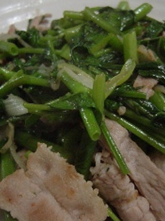 シャキシャキ食感☆豚肉と空芯菜の炒め物-レシピのメイン写真