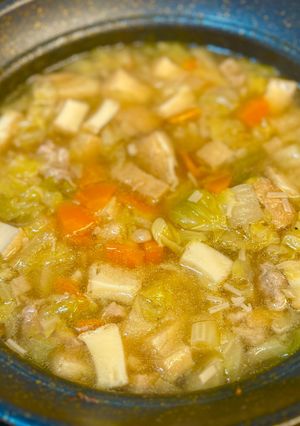 厚揚げと豚肉とえのきにんじんキャベツ煮-レシピのメイン写真