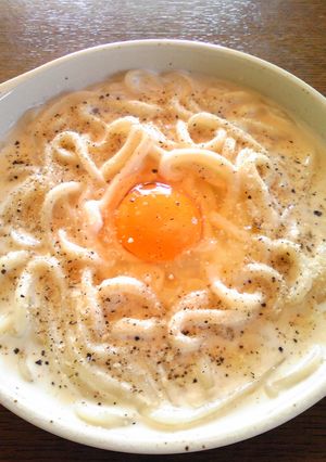 簡単♪うどんDEなんちゃってカルボナーラ-レシピのメイン写真