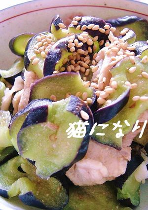 火を使わない！なすと豚肉のからし醤油和え-レシピのメイン写真