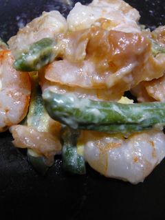 栄養オイルでえびとインゲンの梅マヨ炒め☆-レシピのメイン写真