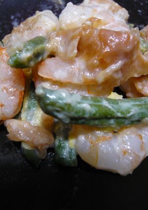 栄養オイルでえびとインゲンの梅マヨ炒め☆-レシピのメイン写真