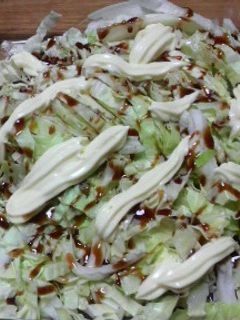 キャベツをレンジでチンしてお好み焼き風-レシピのメイン写真